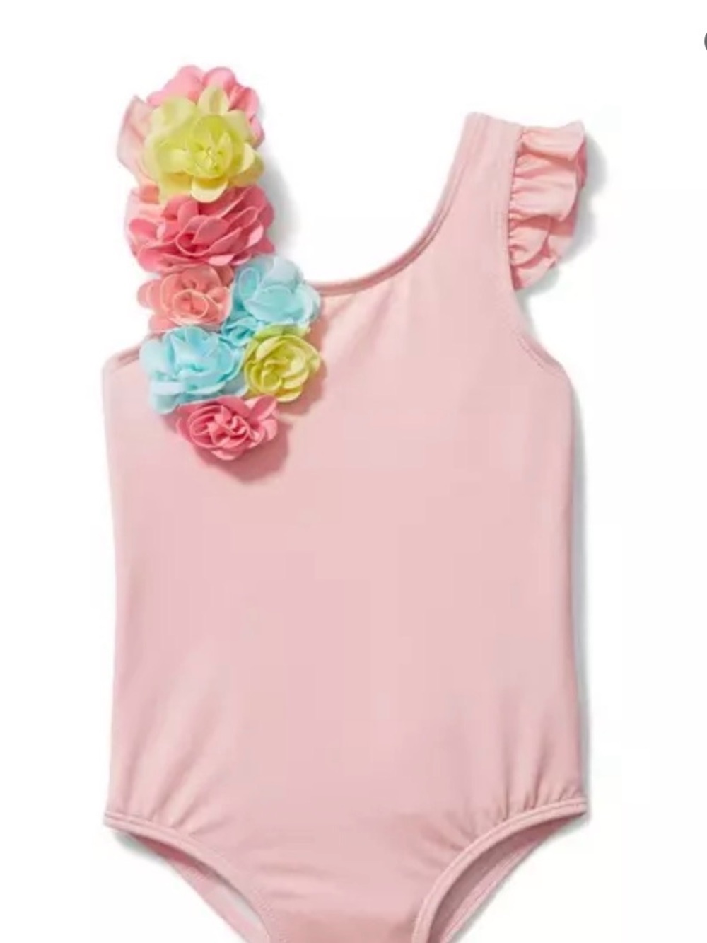 Janie and Jack Pink Rainbow Floral One-Piece Swimsuit Girls size 10